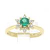 Image 2 : Quality 18k Solid Gold 1.06 ctw Emerald RARE Pear Diamond Halo Cocktail Ring