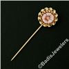 Image 2 : Vintage 14kt Yellow Gold Round Flower Carved Cameo Stick Pin