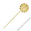 Image 4 : Vintage 14kt Yellow Gold Round Flower Carved Cameo Stick Pin