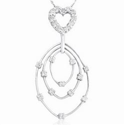 18k White Gold 0.51CTW Diamond Pendant, (H-I)