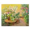 Image 1 : Ming Feng, "Cobblestone Walkway" Original Oil Painting on Canvas, Hand Signed wi