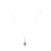Image 1 : 1.32 ctw Aquamarine and Diamond Pendant - 14KT White Gold