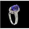 Image 4 : 3.50 ctw Tanzanite and Diamond Ring - 14KT White Gold