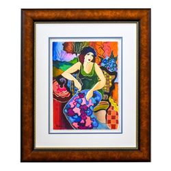 Patricia Govezensky, "Louise" Framed Original Watercolor with Letter of Authenti