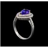 Image 4 : 18KT White Gold 1.15 ctw Tanzanite and Diamond Ring