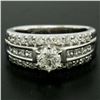 Image 2 : 14K White Gold 1.39 ctw Prong Round & Channel Princess Diamond Engagement Ring