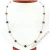 Image 1 : 14k Yellow Gold 16.10 ctw Round Checkerboard Amethyst by the Yard Chain Necklace