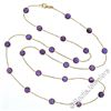 Image 2 : 14k Yellow Gold 16.10 ctw Round Checkerboard Amethyst by the Yard Chain Necklace