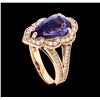 Image 4 : 3.12 ctw Tanzanite and Diamond Ring - 14KT Rose Gold