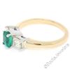 Image 5 : 14K Yellow & White Gold 1.36 ctw Colombian Emerald Princess Diamond 3 Stone Ring