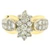 Image 1 : 14k Yellow & White Gold 1.51 ctw 33 Prong & Pave Set Round Diamond Cluster Ring