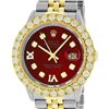 Image 1 : Rolex Mens 2 Tone Red VS 4 ctw Beadset Diamond Datejust Wristwatch with Rolex Bo