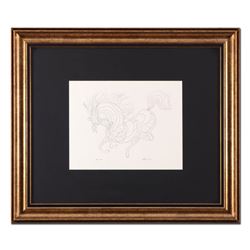 Guillaume Azoulay, "Sketch AZA" Framed Original Drawing, Hand Signed with Letter