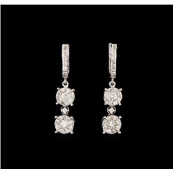 14KT White Gold 1.19 ctw Diamond Earrings