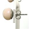 Image 4 : 18k Solid White Gold 8.6mm Angel Coral Simple Classic Round Button Stud Earrings