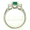 Image 8 : 14k White Gold GIA Emerald & Diamond 3 Stone 1.50 ctw Engagement Right Hand Ring