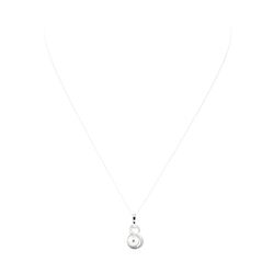 0.03 ctw Diamond and Silver Pearl Infinity Motif Pendant with Chain - 10KT White