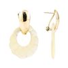 Image 2 : Mother of Pearl Dangle Earrings - 14KT Yellow Gold