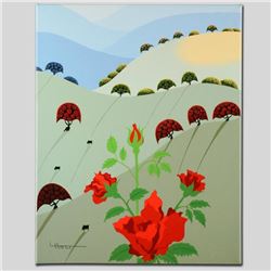 "Pushing Up Roses" Limited Edition Giclee on Canvas by Larissa Holt, Numbered an