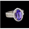 Image 1 : 14KT White Gold 2.51 ctw Tanzanite and Diamond Ring