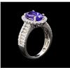 Image 4 : 14KT White Gold 2.51 ctw Tanzanite and Diamond Ring