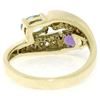 Image 8 : 14K Yellow Gold 1.21 ctw Oval Amethyst & Blue Topaz Bypass Ring w/ Round Diamond