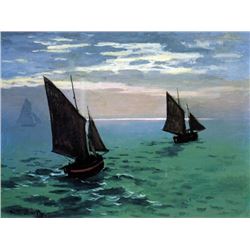 Claude Monet - Le Havre - Exit the Fishing Boats from the Port