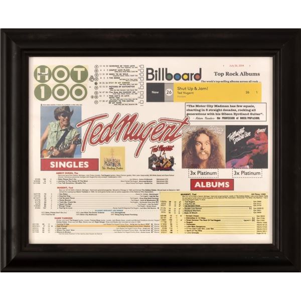 Framed Billboard Hot 100 Ted Nugent 2014