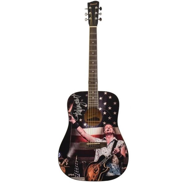 Ted Nugent Autographed American Flag Guitar