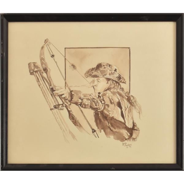 Ted Nugent Watercolor Painting Framed