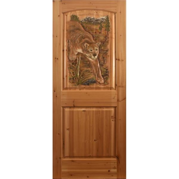 Ted Nugent's Cougar Carved Wooden Door