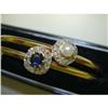 Image 1 : FRENCH VICTORIAN BANGLE W/SAPPH, PEARL & DIAM. #1505535