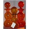 Image 1 : 3 RAINBOW CO. CRACKLE GLASS GURGLE DECANTERS #1507460
