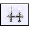 Image 1 : Lovely 9K Yellow Gold Emerald Dangling Cross #1507572