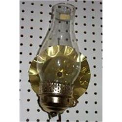 Sconce Oil Lamp Clear Chimney Reflector PAIR #1507960