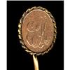 Image 1 : Stick Pin Gold Oval EH Initials Rope Border #1507996