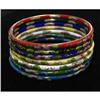 Image 1 : Cloisonne Enamel Bangle Bracelet Set Blue Red #1508126