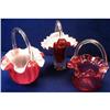 Image 1 : Cranberry Glass Baskets #1508259