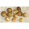 Image 1 : 13 Brass Uniform Buttons  symbol on flag #1508747
