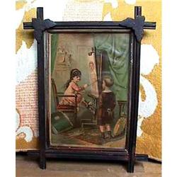 1880 Young Artist Chromolithograph Oak Frame #1509018