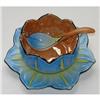 Image 1 :  Lotus Blossom 3 Pc Lustreware Condiment Set #1518789