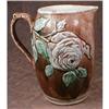 Image 1 : MAJOLICA Pitcher ROSES & Wood - ANTIQUE - #1518945