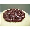 Image 1 : Bakelite Vintage Deeply Carved Burgundy Flower #1519250
