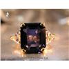 Image 1 : RHJ Rich Fire-y Synthetic Sapphire & CZ Ring  #1529367