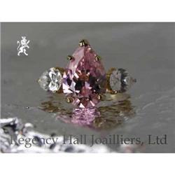 RHJ Pink  Pear Cubic Zirconium Ring #1529373