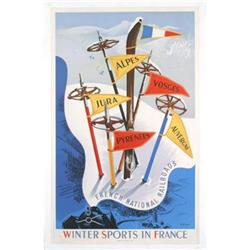 Vecaux   Winter Sports in France Lithograph #1529377