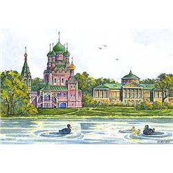 Watercolor "Old Moscow. 19 centuries"  #1529476