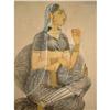 Image 1 : PAINTING OF A LADY SITTING WITH A DEER. #1529599