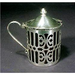 Sterling Silver Condiment Pot Ruby Glass liner #1529899