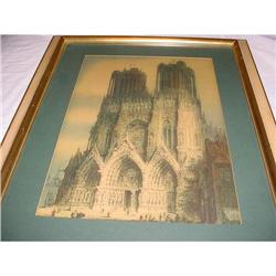 Rheims Cathedral in France--framed print #1529906